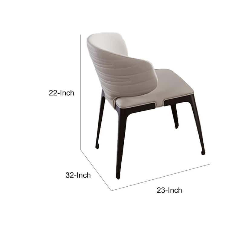 Black/Beige Faux Leather Upholstered Metal Frame Dining Chair, Set of 2, Sturdy Dining Chair for Dining Rooms - 20.5