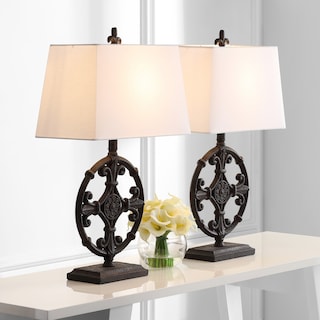 SAFAVIEH Lighting 28-inch Waylon Iron LED Table Lamp (Set of 2) - 16"W x 9"D x 28"H