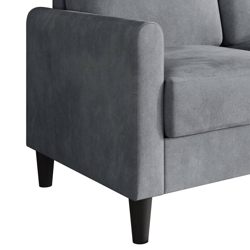 Clayfell Goliad Velvet Arm Loveseat with Pocket Spring, Soft Cushions, Clean Lines Design
