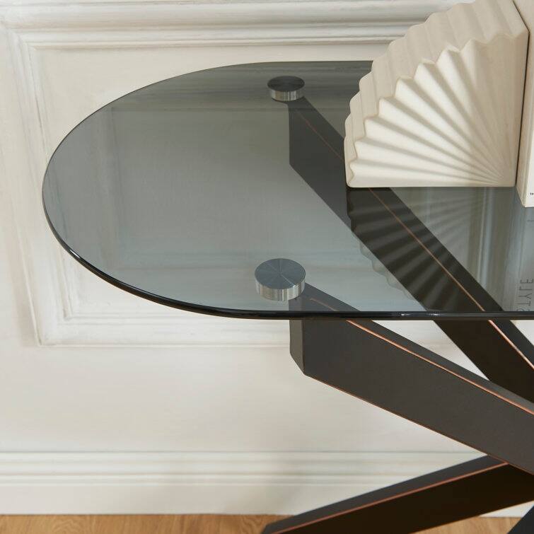 45.3'' Glass Top Console Table
