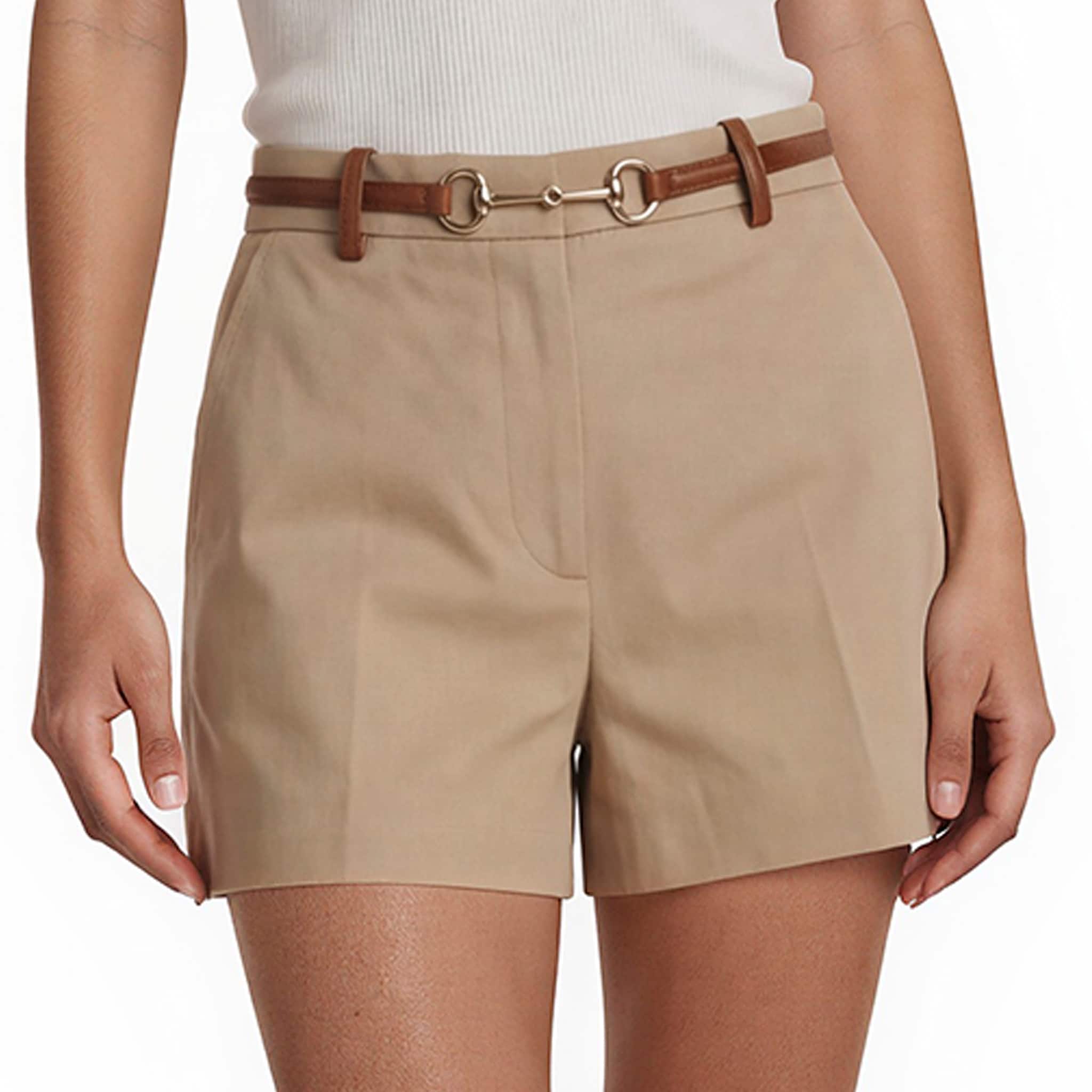 Gucci Cotton Drill Shorts with Horsebit