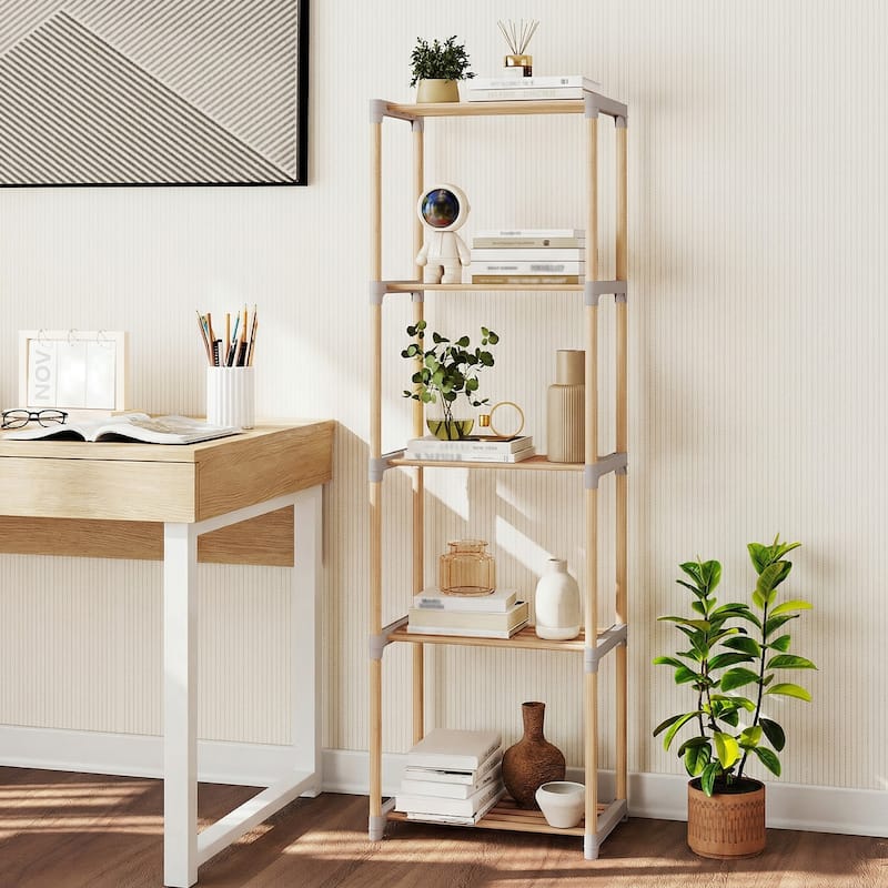 Gymax 5-Tier Bookshelf w/Open Shelves Freestanding Storage Organizer