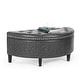 preview thumbnail 2 of 46, Adeco Half Moon Tufted Storage Ottoman Bench