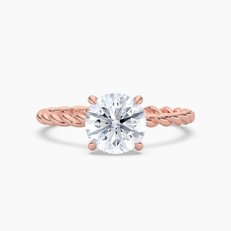 Auriya 14k Gold Lab Grown Round Diamond Twisted Hidden Halo Engagement Ring 1.00 to 5.00 ct. tw. (F-G, VS) - 9 - 3.00 carats - Rose