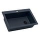 preview thumbnail 3 of 10, Ruvati 33 x 22 inch Granite Composite Quartz Drop-in Topmount Single Bowl Kitchen Sink - Catalina Blue - RVG1033LU