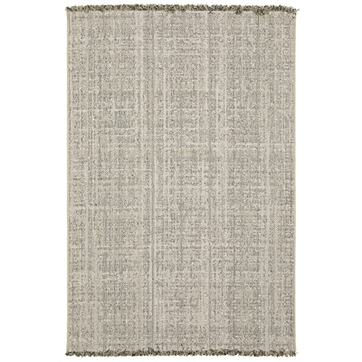 Style Haven Grayton Faded Textures Beige/ Black Indoor-Outdoor Fringe Edge Rug