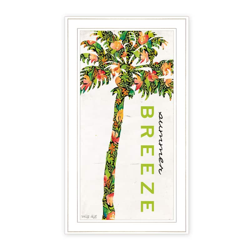 TrendyDecor4U Contemporary "Summer Breeze - Palm Tree" Framed Print Wall Art