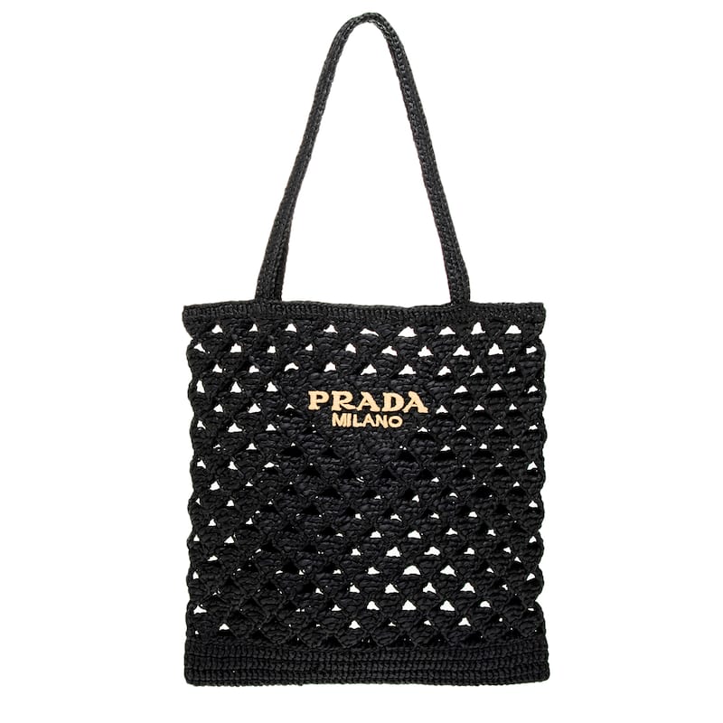 Prada Crochet Tote - Black