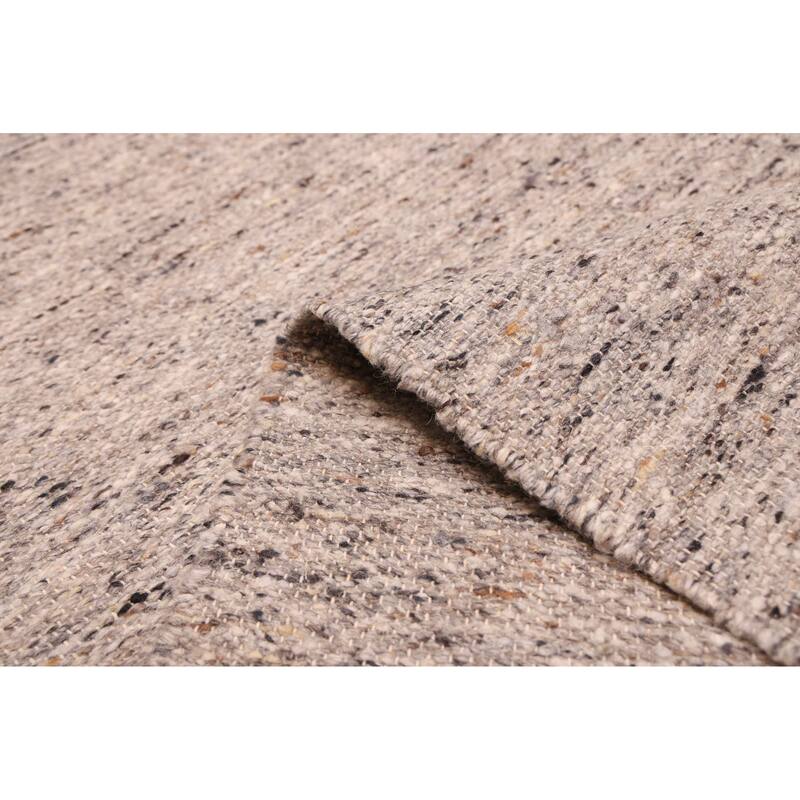 ECARPETGALLERY Flat-Weave Nevada Grey Wool Kilim - 8'0 x 10'0