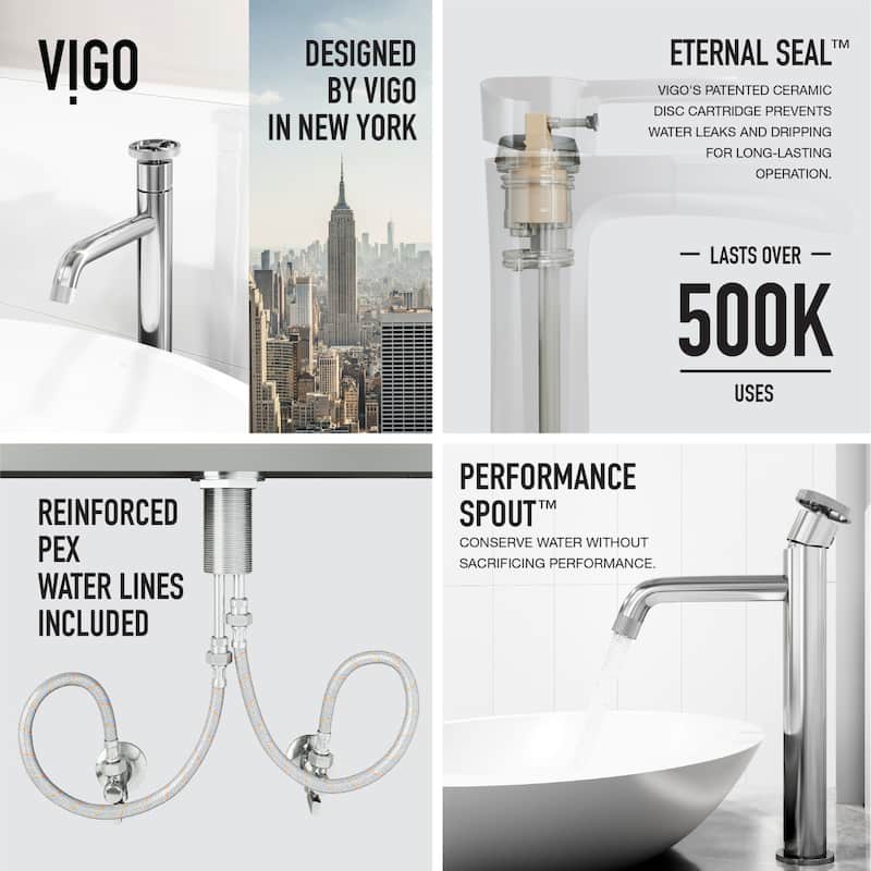 Vigo VGT2046 Wisteria 23" Oval Stone Composite Vessel Bathroom Sink