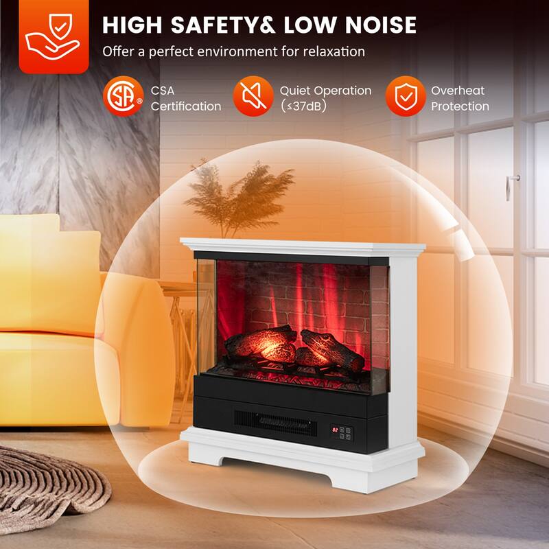 Costway 27'' Electric Fireplace Heater Freestanding 1400W Remote - See Details