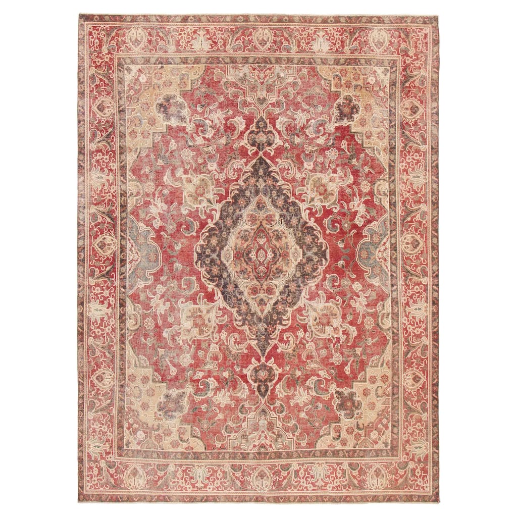 ECARPETGALLERY Hand-knotted Antalya Vintage Red Wool Rug - 9'10 x 12'10