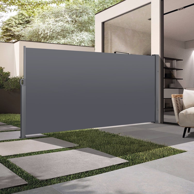 Retractable Side Screen Awning - Large-Grey