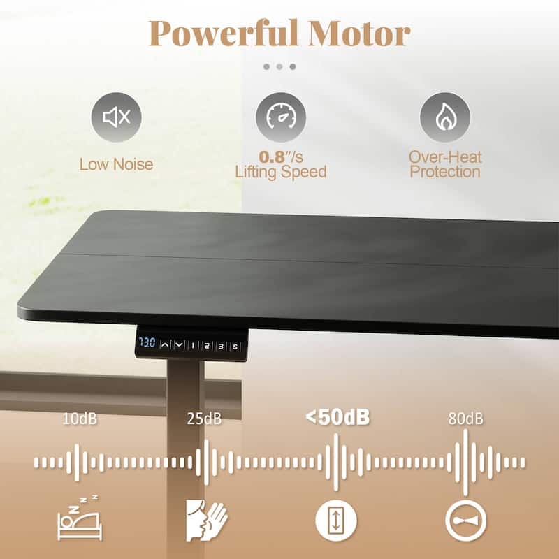 Costway 48" x 24" Sit to Stand Desk with 3 Memory Settings & - See Details