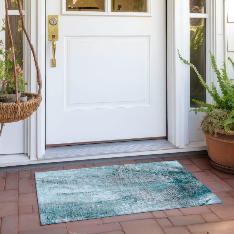 Lalu Modern Art-Inspired Weather Resistant Modern Chic Outdoor Rug