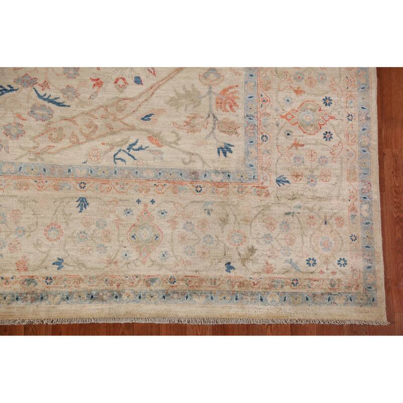 Vegetable Dye Ziegler Oriental Area Rug Hand-Knotted Wool Carpet - 8'11"x 11'10"