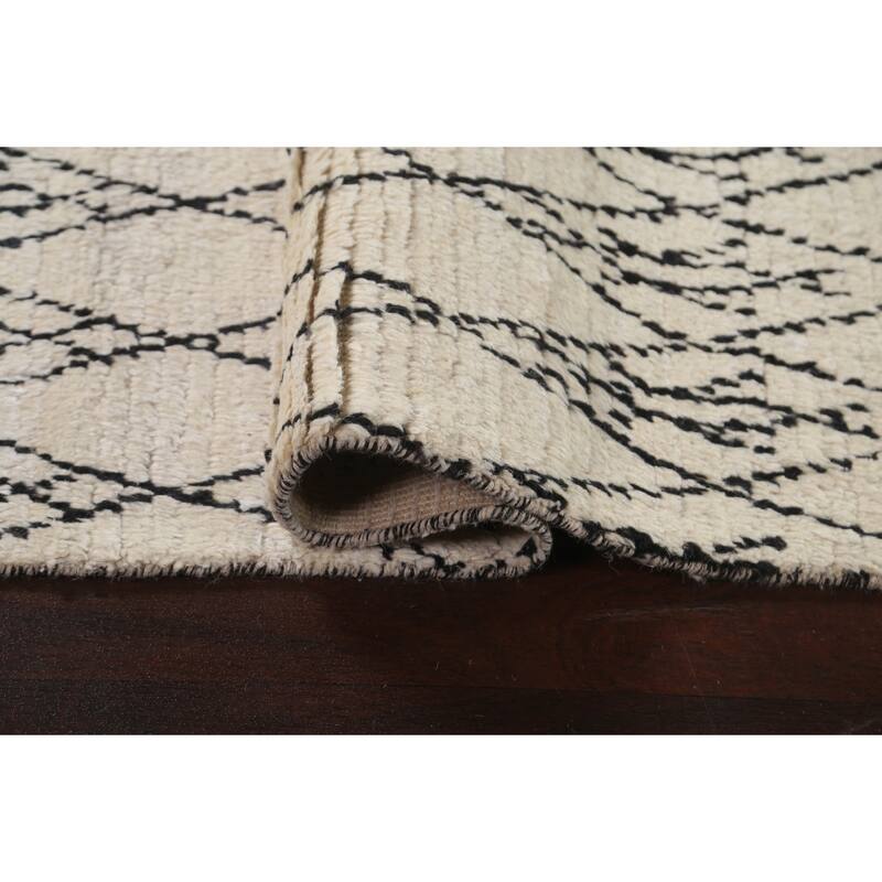 Trellis Moroccan Oriental Wool Area Rug Hand-knotted Home Decor Carpet - 8'0" x 10'5"