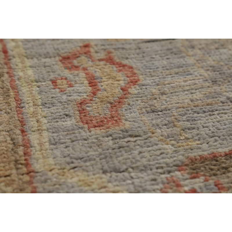 Hand Knotted Oriental 100% Wool Carpet Transitional All-Over Greys & Charcoal Oushak Area Rug - 11' 9'' X 8' 8''