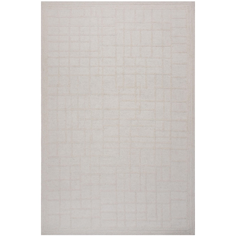 Alora Decor Lofton Ivory Geometric Hand Tufted Wool Rug