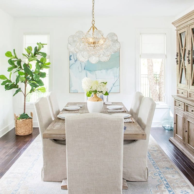 Brass Luxury Faceted Glass Globe Cluster Bubble Chandelier