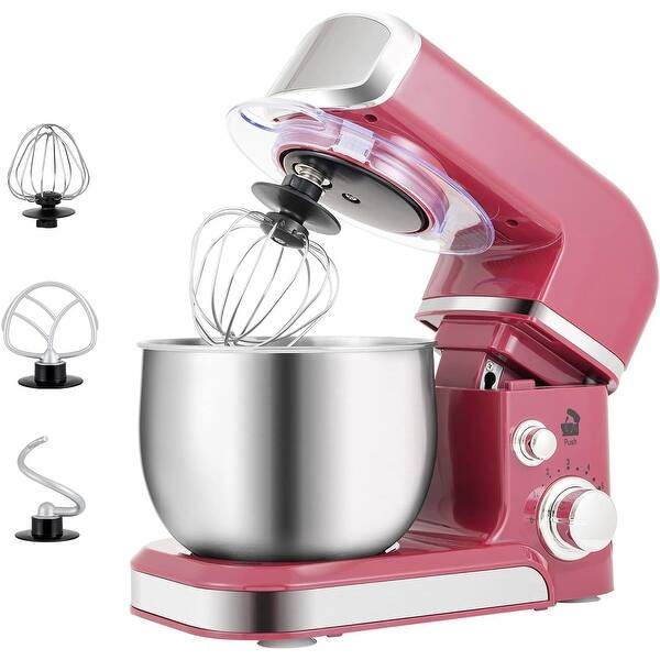 slide 2 of 38, 3.2Qt Stand Mixer, 6-Speed Lightweight Kitchen Mixer with Whisk, Hook red