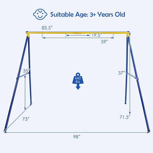 660 LBS HeavyDuty Metal Swing Frame Extra Large Swing Stand Bed Bath