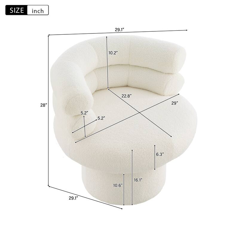 360°Swivel Chair Swivel Accent Chair Round Swivel Chair Barrel Chair Vanity Chair for Living Room, Bedroom or Small Space