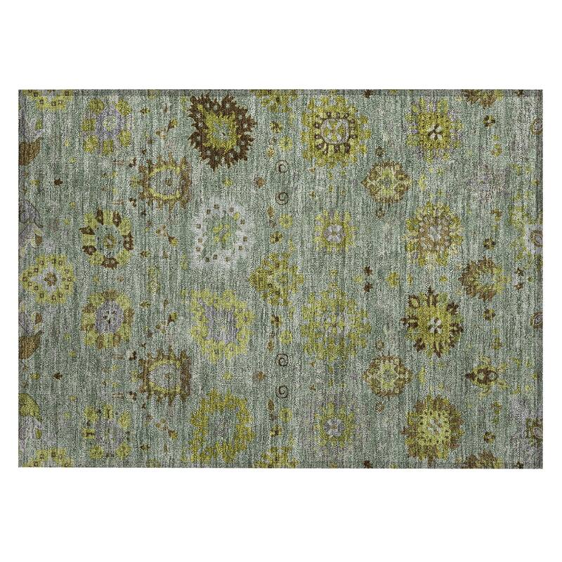 Machine Washable Indoor/ Outdoor Vintage Traditional Chantille Rug