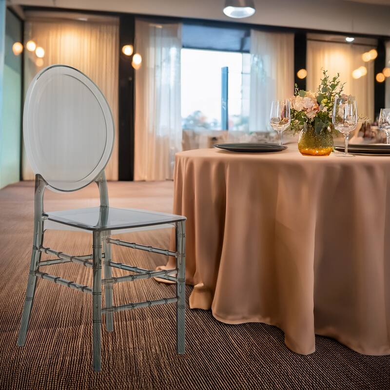 Modern Designs 2 and 4-piece Set of Stackable Transparent Ghost Chairs for Events - N/A - Set of 4 - Grey