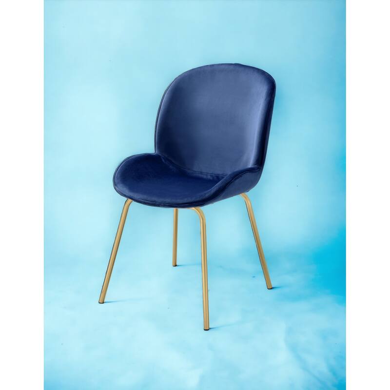 Chuchip Velvet & Gold Finish Side Chair