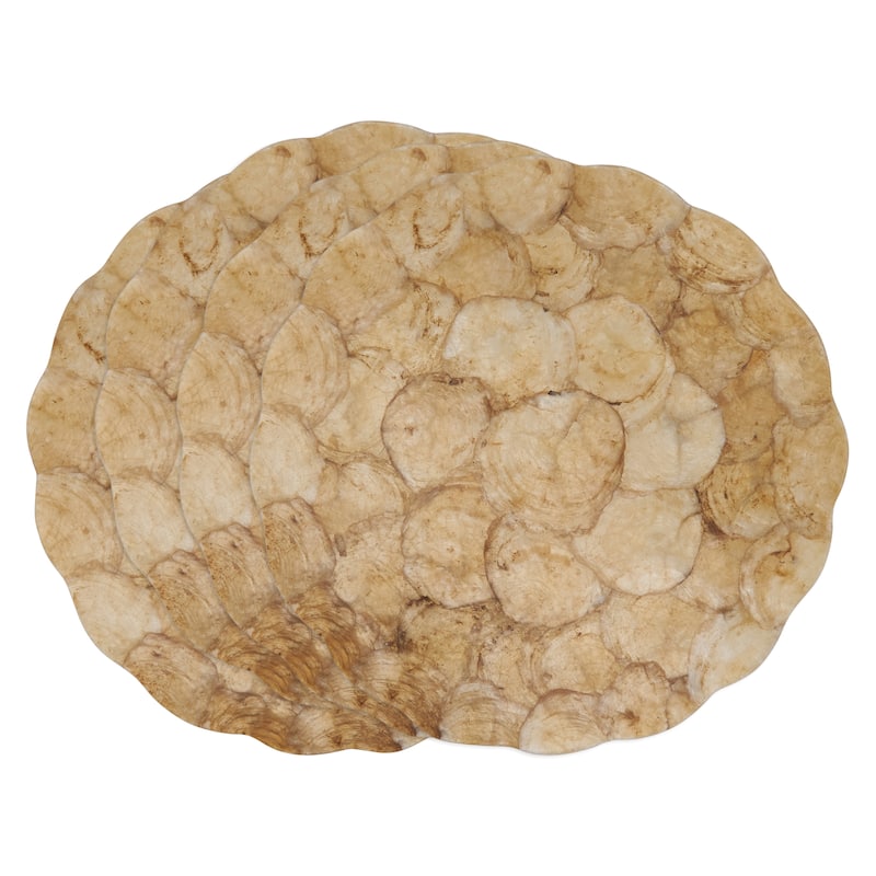 Capiz Placemats With Scalloped Design (Set of 4)