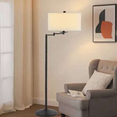 Arched Floor Lamp With Fabric lampshade