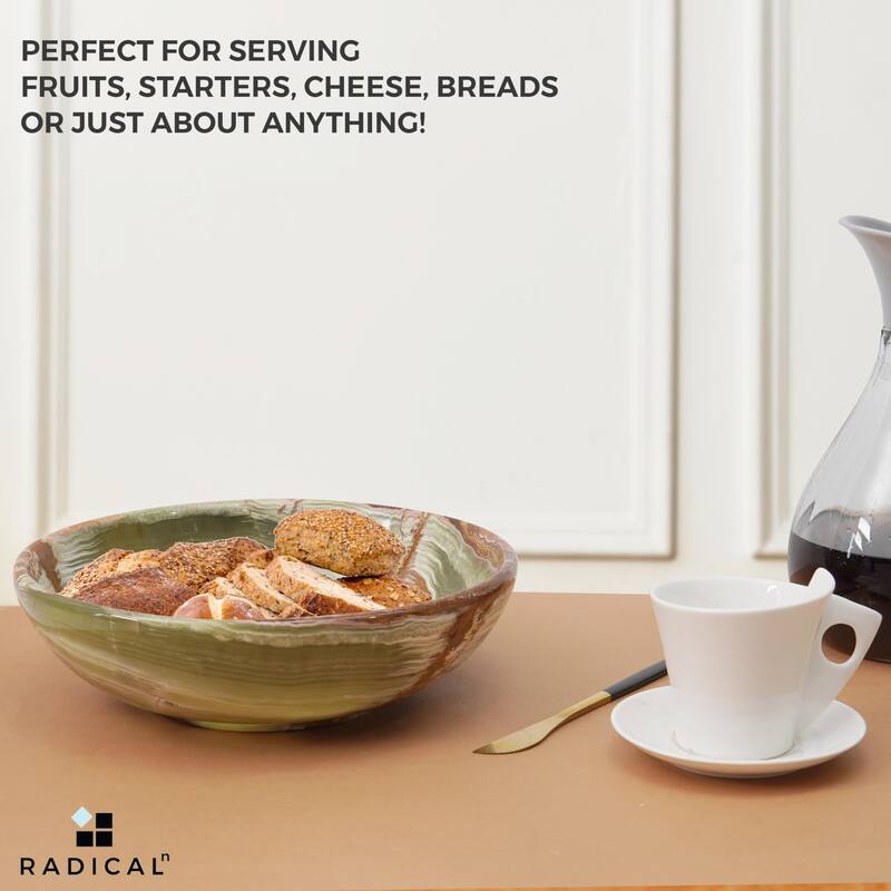 Marble Fruit Bowl 10'Handmade Fruit and Vegetable Holder - Decorative Bowl For Kitchen Counter Décor