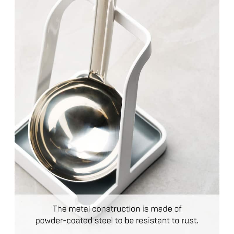 Yamazaki Home Lid and Ladle Stand, Steel - L 3.94 x W 3.94 x H 5.91 inches