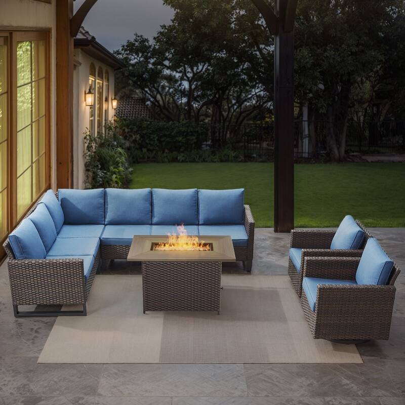 Gymojoy L-Shaped Outdoor Corner Sectional Sofa 6-seats Couch Conversation Set