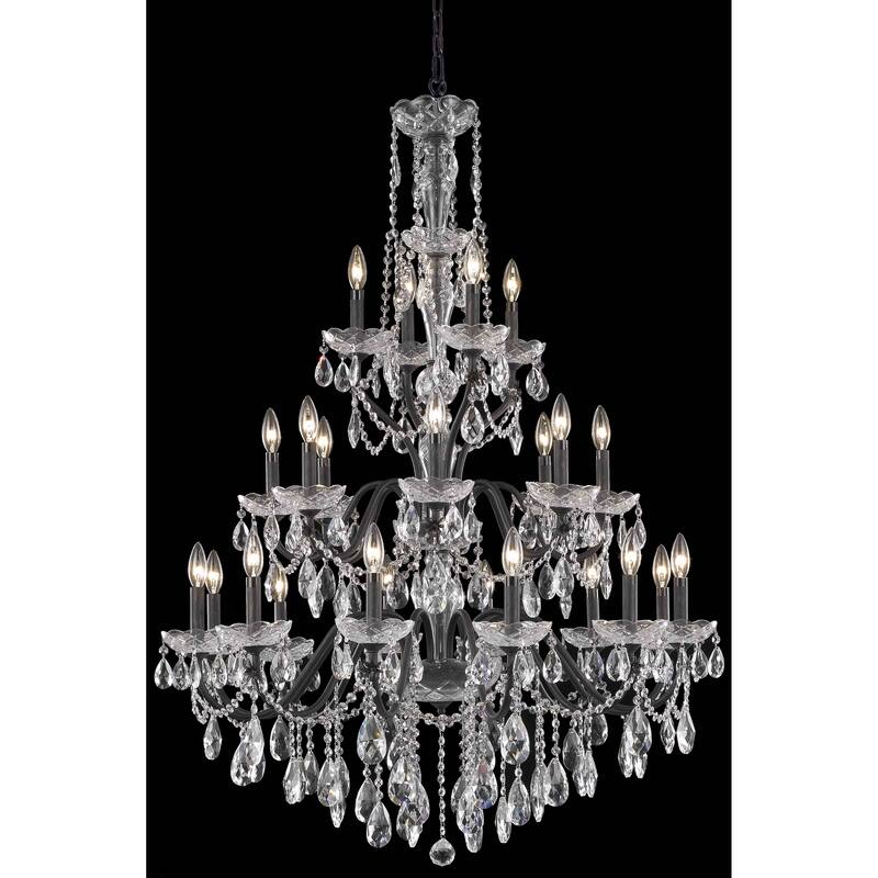 Fleur Illumination Collection Chandelier D:36in H:49in Lt:24 Dark Bronze Finish