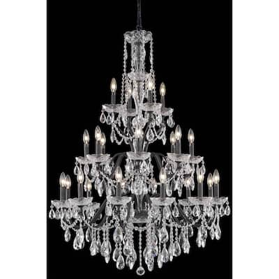 Fleur Illumination Collection Chandelier D:36in H:49in Lt:24 Dark Bronze Finish