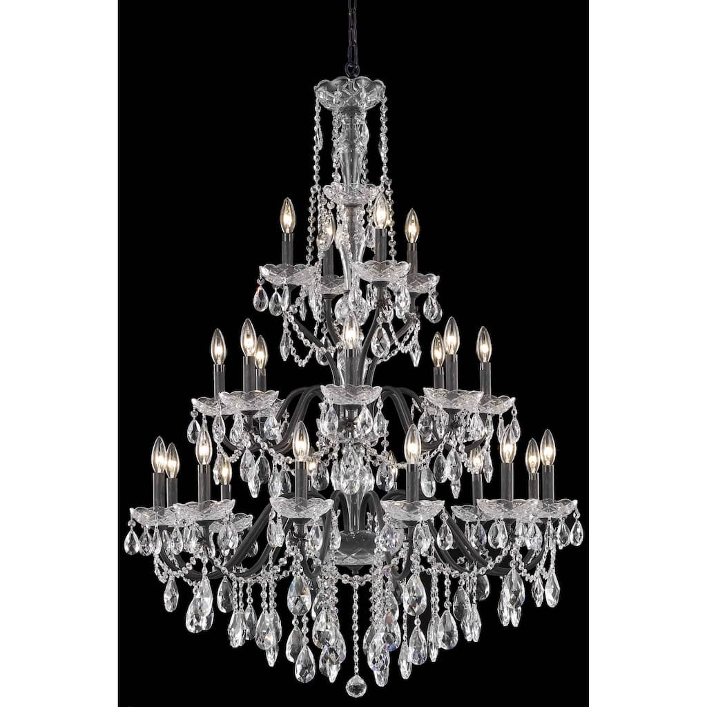 Fleur Illumination Collection Chandelier D:36in H:49in Lt:24 Dark Bronze Finish