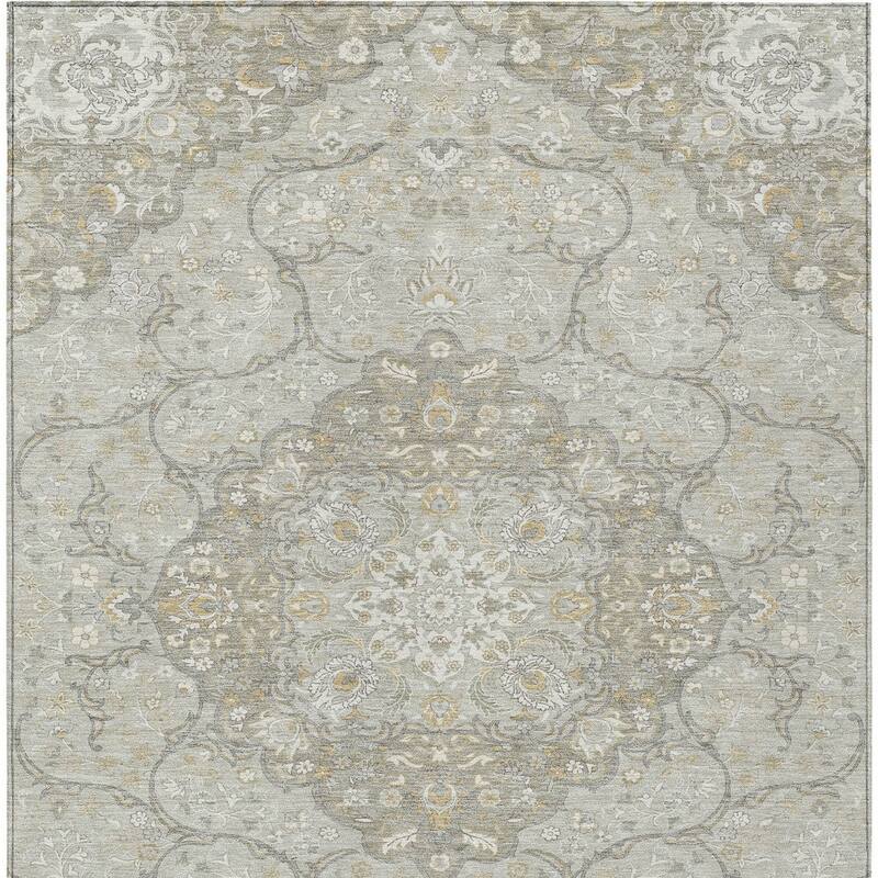 HomeRoots Medallion Traditional Rectangle Outdoor Rug