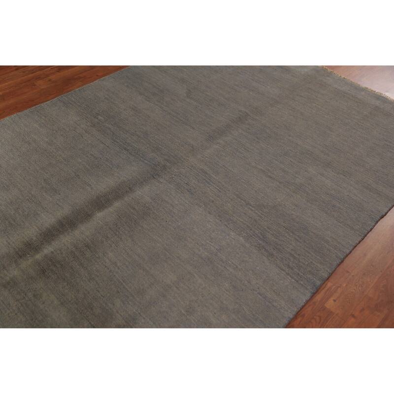 Modern Gray Gabbeh Oriental Area Rug Handmade Wool Carpet - 5'4" x 7'8"
