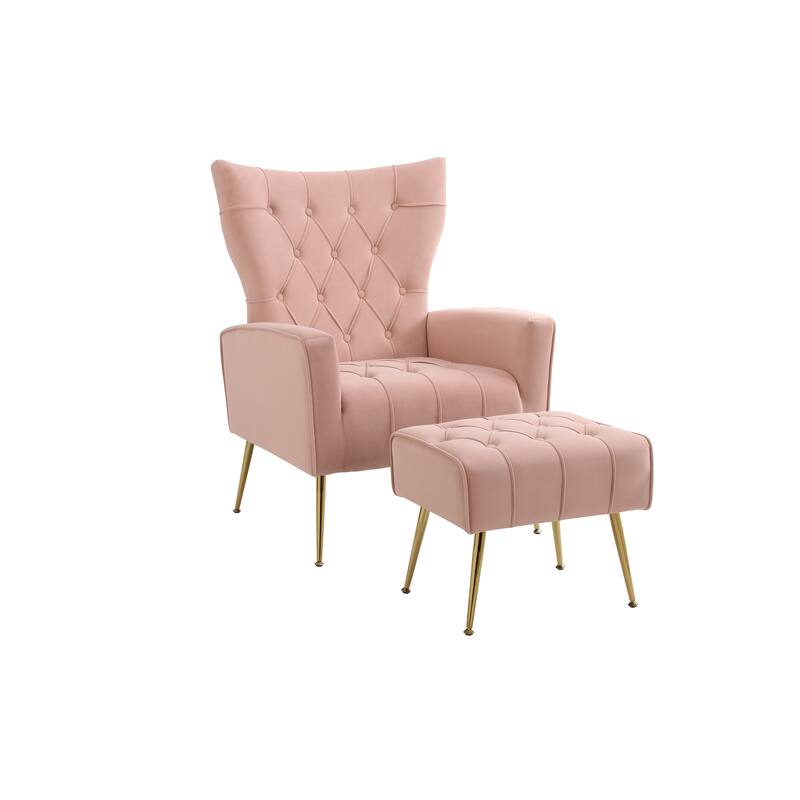 31.5" Velvet Button Tufted Arm Chair