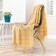 preview thumbnail 12 of 17, Chanasya Solid Plaid Pleated Acrylic Throw Blanket With Tassels