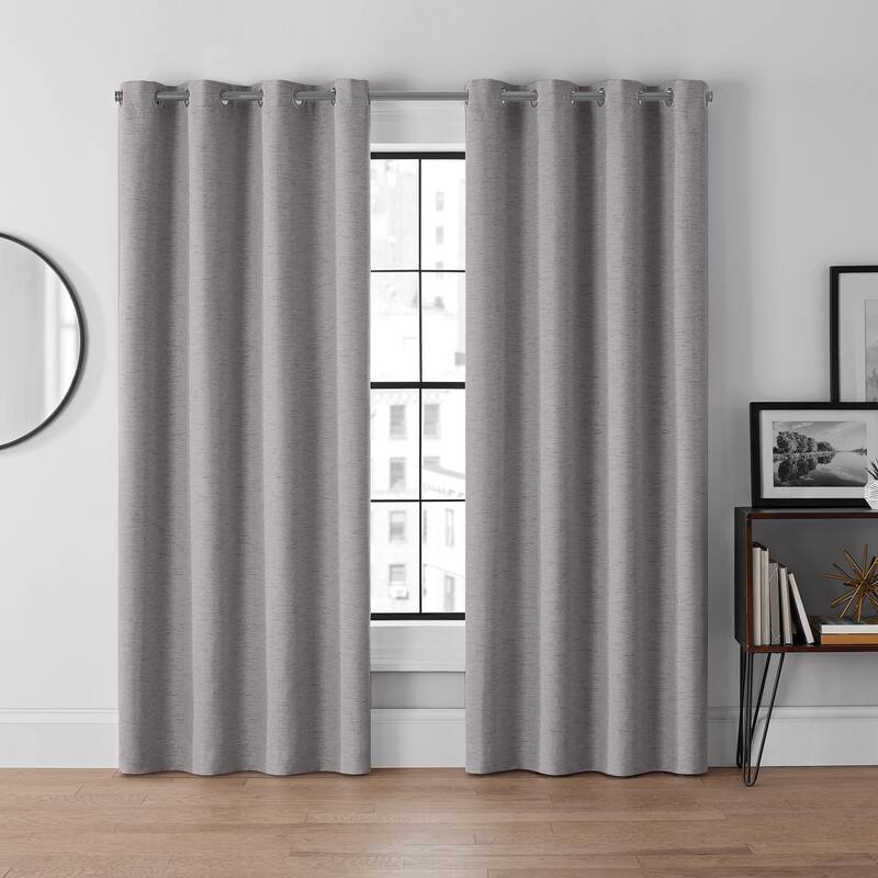 Eclipse Lawson Arm & Hammer Odor Neutralizing Blackout Grommet Curtain Panel - Grey - 63 Inches