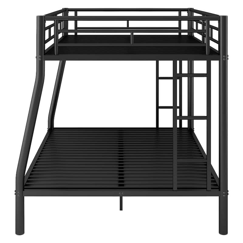Metal Bunk Bed with Ladder, Fence, and Guardrails for Kids