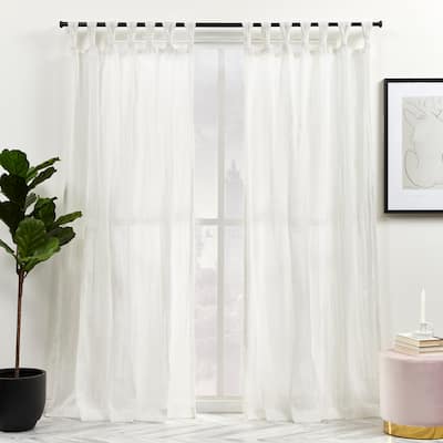 ATI Home Hazel Light Filtering Braided Top Curtain Panel Pair