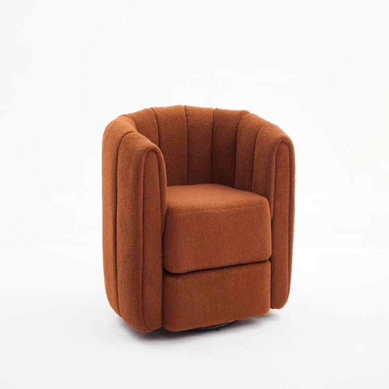 Swivel Accent Barrel Chair, Modern Round Armchairs with Upholstered, Comfy Swivel Accent Chair