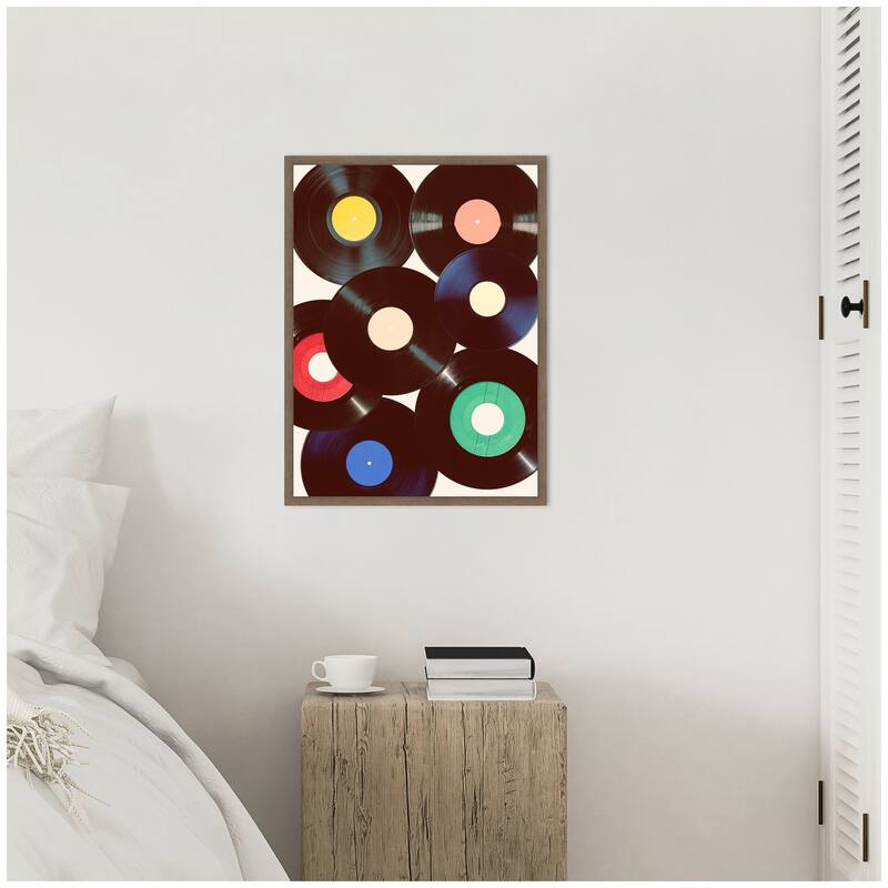 Kate and Laurel Sylvie Retro Vinyl Framed Canvas by Honey Island Studio