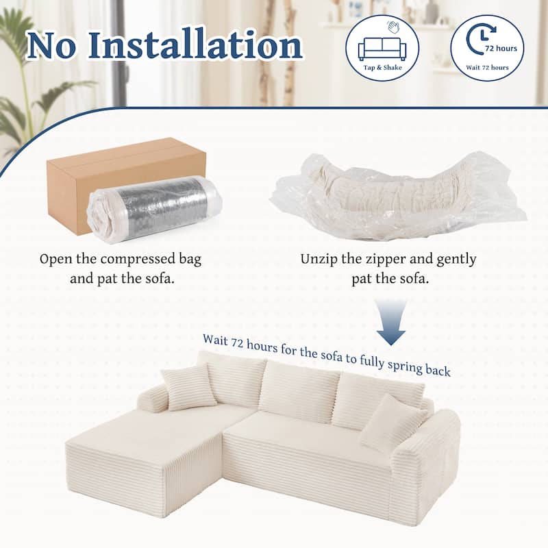 Modular Chaise Lounge, Arched Armrests, 3 Back Cushions, 2 Pillows