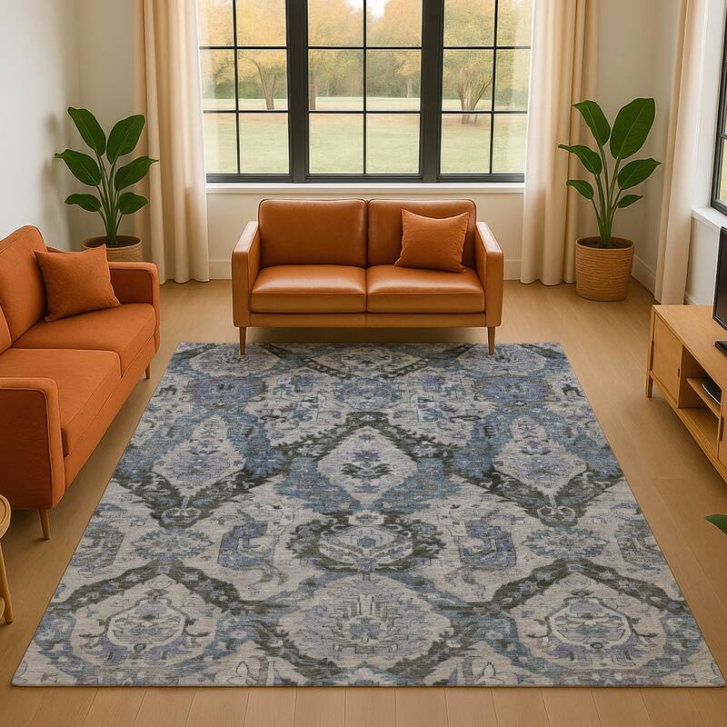 Premium Washable Super Soft Global Traditional Mayfield Rug - Gray - 9' x 12'