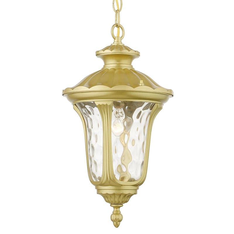 Livex Lighting Oxford 10" Wide Outdoor Mini Pendant - Soft Gold
